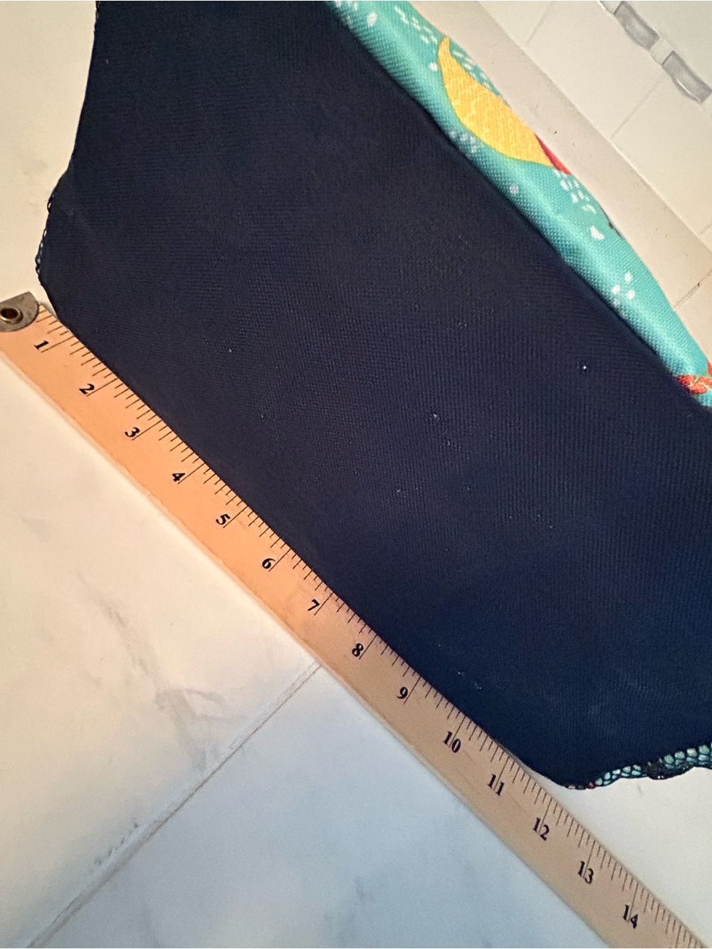 Thirty one Mermaid Tote Bag - Teal with Multicolor Mermaids. Embroidered R - Picture 3 of 7